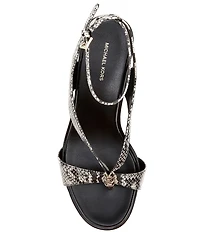 Michael Kors Cherie Snake Print Ankle Wrap Dress Sandals