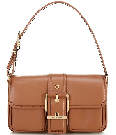 Michael Kors Colby Medium Leather Buckle Detail Shoulder Bag