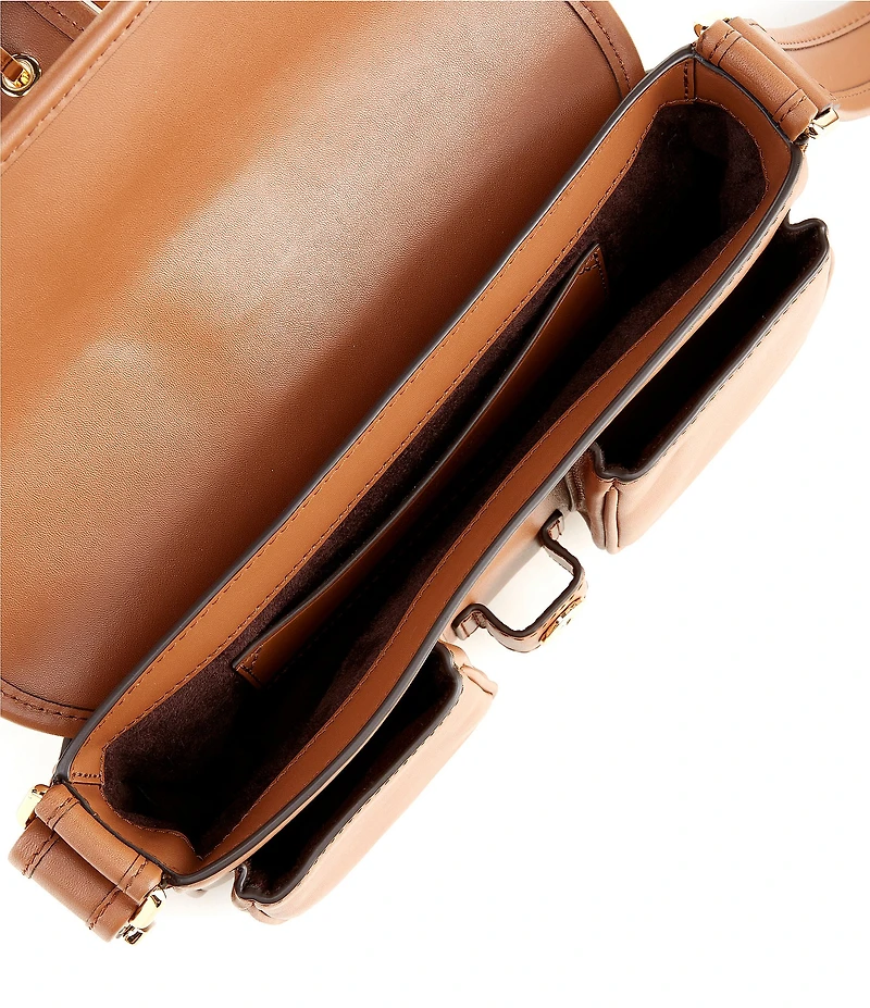 Michael Kors Colby Medium Leather Buckle Detail Shoulder Bag