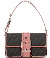 Michael Kors Colby Medium MK Signature Contrast Trim Shoulder Bag