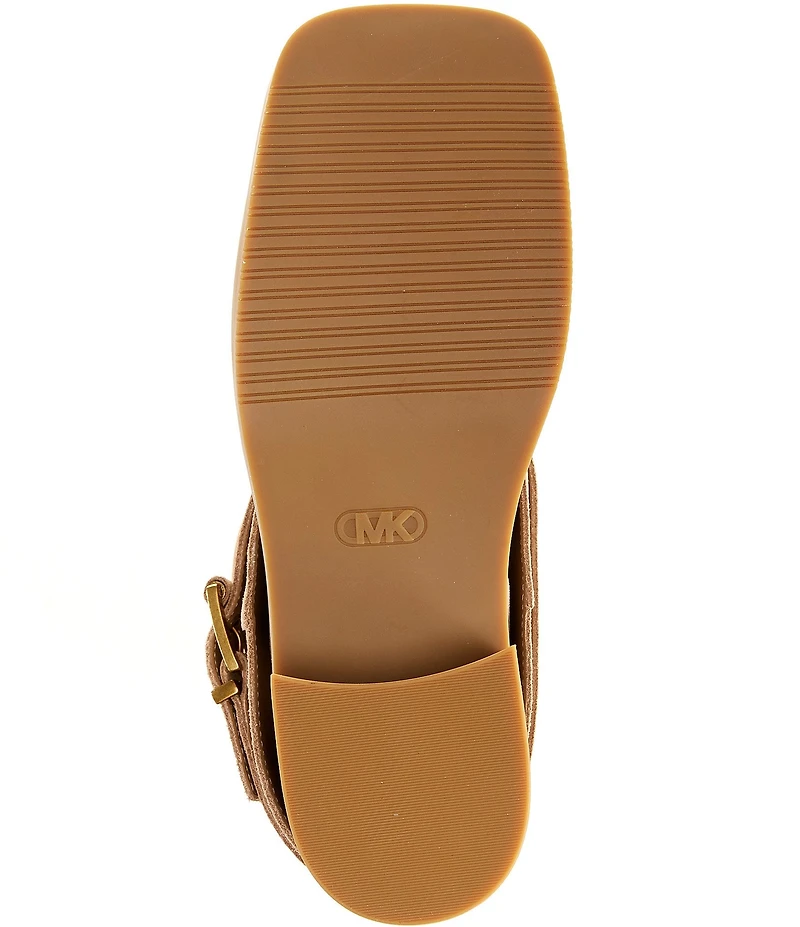 Michael Kors Colby Suede Buckle Tall Moto Boots