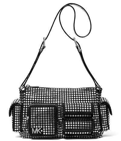 Michael Kors Dakota Medium Suede Studded Pocket Crossbody Bag