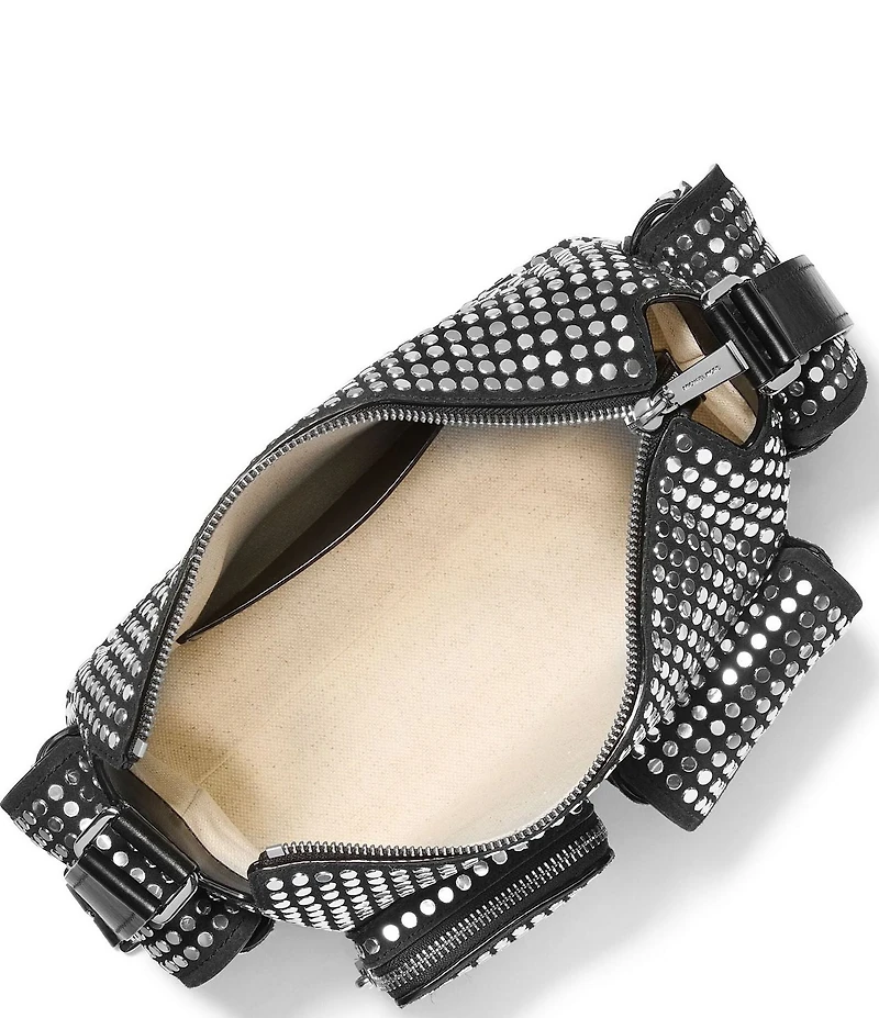 Michael Kors Dakota Medium Suede Studded Pocket Crossbody Bag
