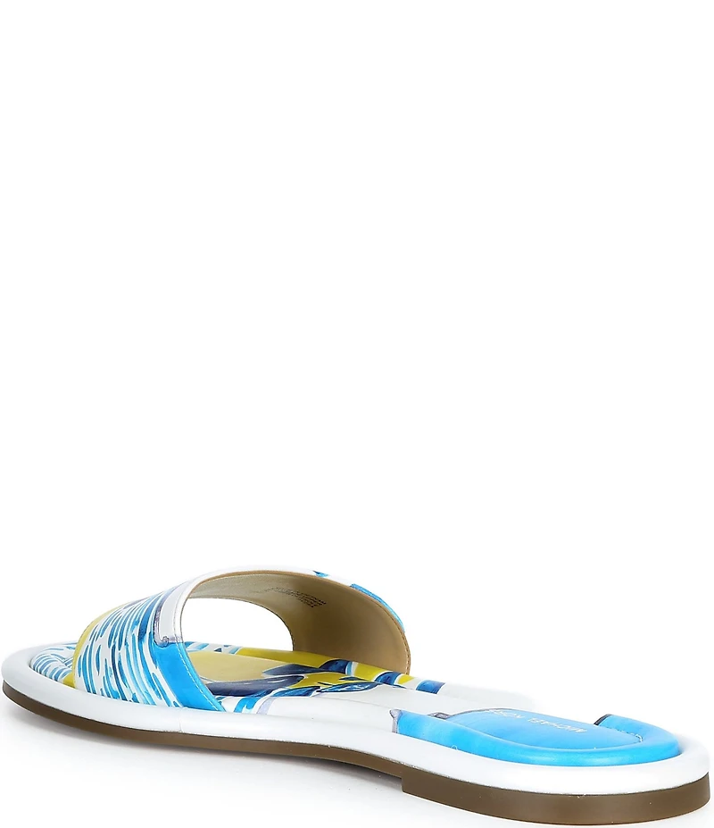 Michael Kors x Christina Zimpel Dana Beach Print Canvas Slide Sandals