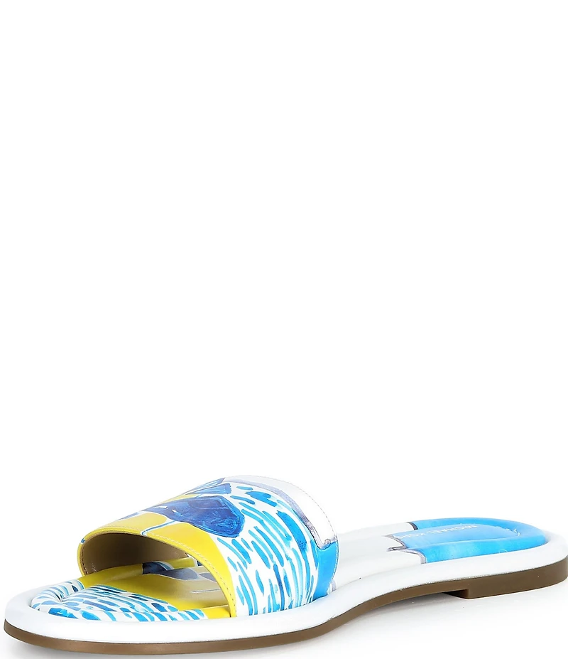 Michael Kors x Christina Zimpel Dana Beach Print Canvas Slide Sandals