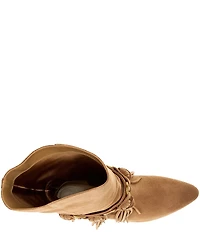 Michael Kors Daniela Fringe Suede Kitten Heel Mid Boots