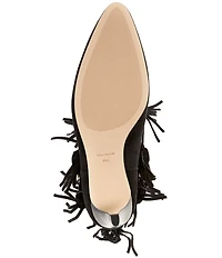 Michael Kors Daniela Fringe Suede Kitten Heel Mid Boots