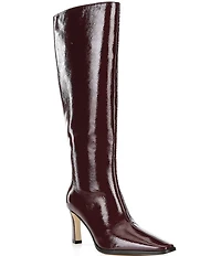 Michael Kors Darrah Crinkle Patent Leather Knee High Stiletto Boots