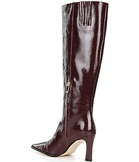Michael Kors Darrah Crinkle Patent Leather Knee High Stiletto Boots
