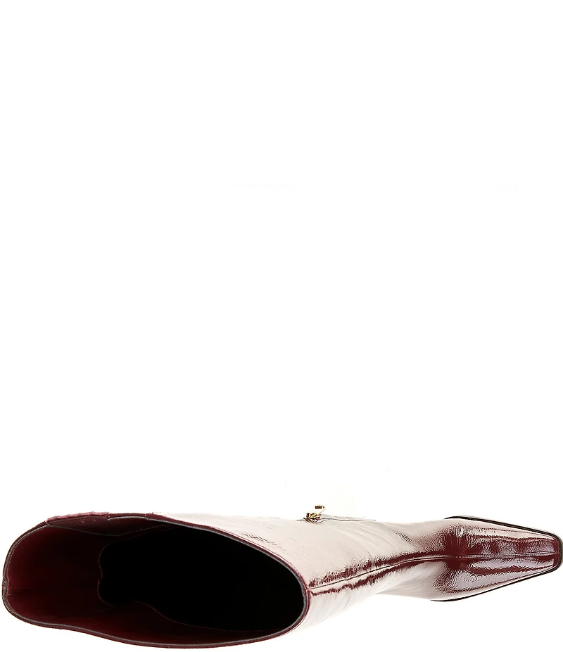 Michael Kors Darrah Crinkle Patent Leather Knee High Stiletto Boots