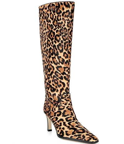 Michael Kors Darrah Leopard Print Haircalf Tall Boots