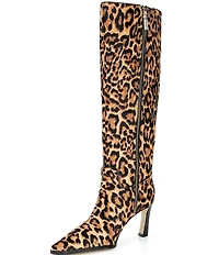 Michael Kors Darrah Leopard Print Haircalf Tall Boots