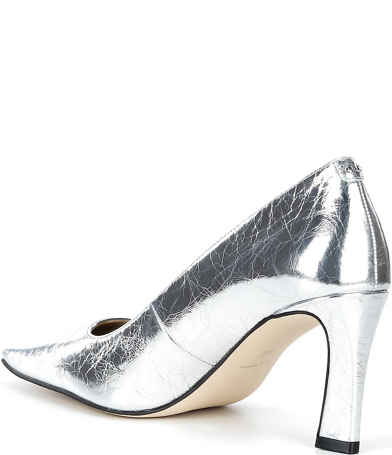 Michael Kors Darrah Metallic Crush Leather Pumps