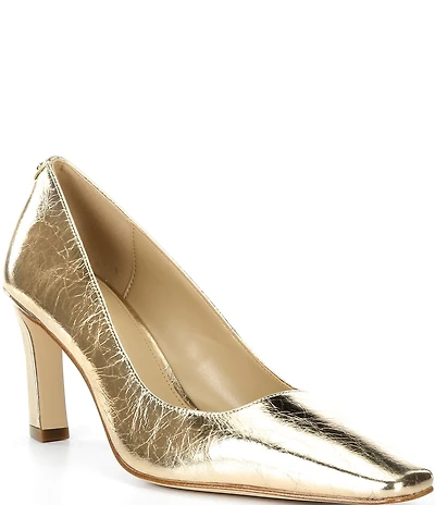 Michael Kors Darrah Metallic Crush Leather Pumps