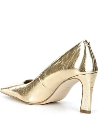 Michael Kors Darrah Metallic Crush Leather Pumps