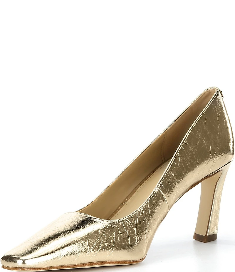 Michael Kors Darrah Metallic Crush Leather Pumps