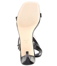 Michael Kors Darrington Crushed Leather Buckle Hardware Ankle Strap Sandals