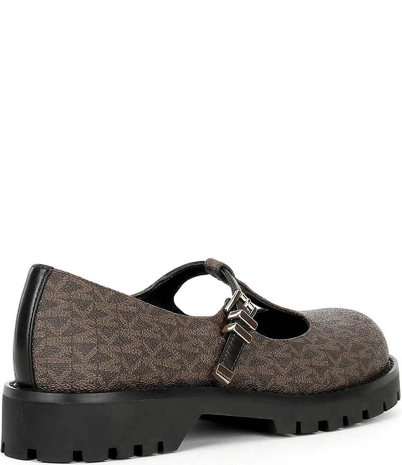 Michael Kors Darrington Leather Logo Platform Mary Jane Oxfords