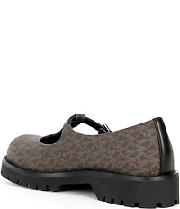 Michael Kors Darrington Leather Logo Platform Mary Jane Oxfords