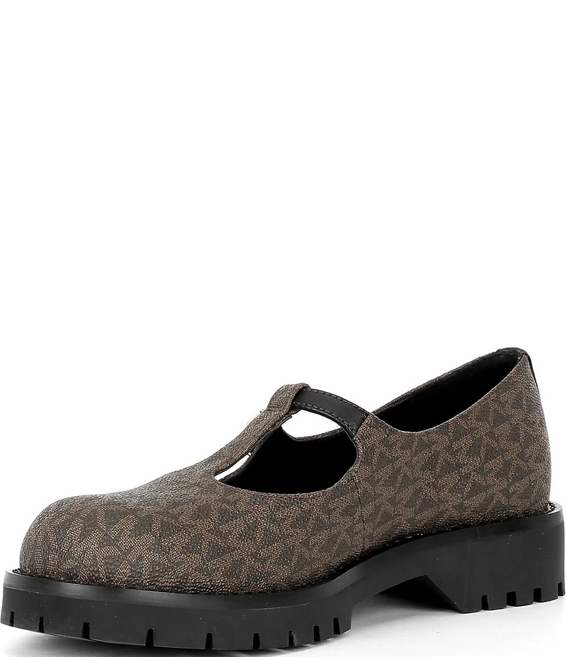 Michael Kors Darrington Leather Logo Platform Mary Jane Oxfords