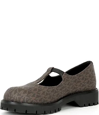 Michael Kors Darrington Leather Logo Platform Mary Jane Oxfords