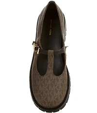Michael Kors Darrington Leather Logo Platform Mary Jane Oxfords