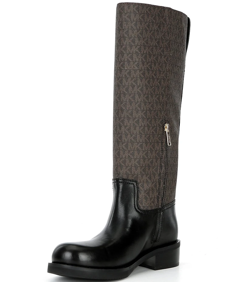 Michael Kors Darrington Signature Logo and Leather Buckle Hardware Tall Boots