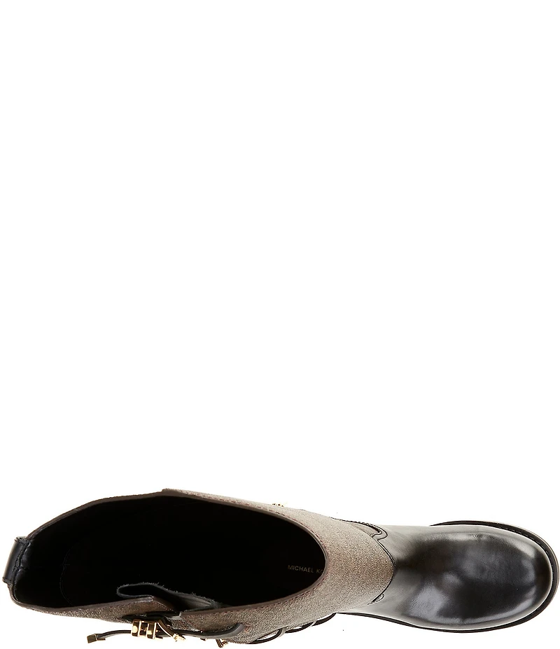 Michael Kors Darrington Signature Logo and Leather Buckle Hardware Tall Boots