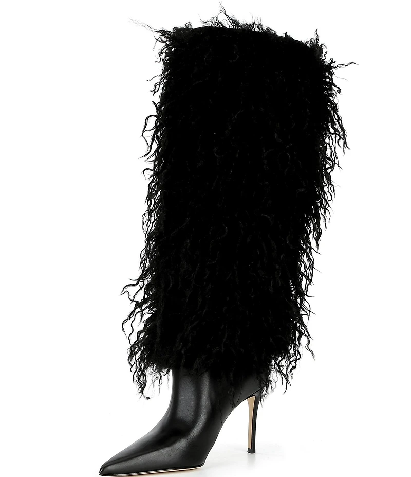 Michael Kors Dawn Faux Shearling Leather Knee High Boots