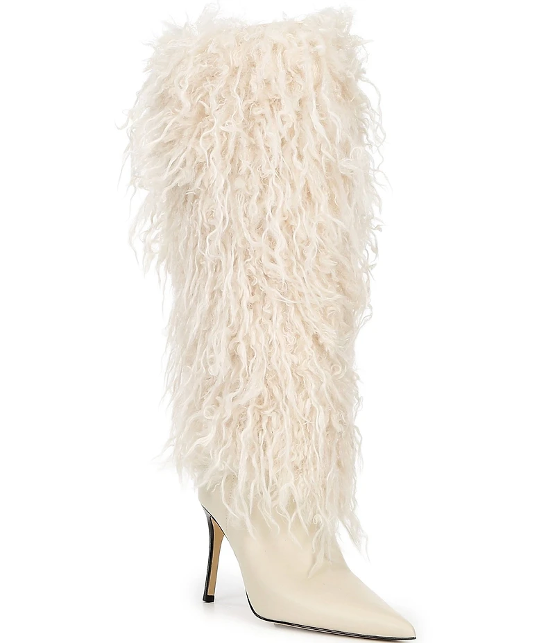 Michael Kors Dawn Faux Shearling Leather Knee High Boots