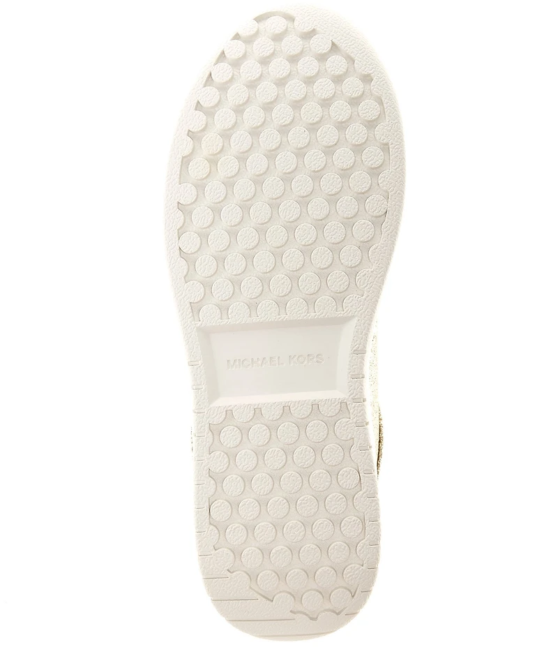 Michael Kors Dottie Glitter Leather and Suede Lace Up Sneakers