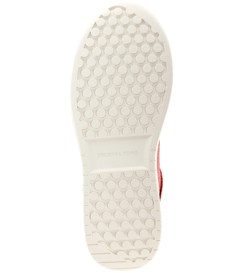 Michael Kors Dottie Glitter Leather and Suede Lace Up Sneakers