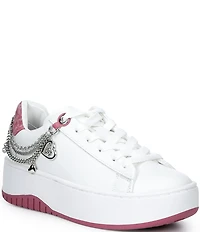 Michael Kors Dottie Leather Heart Chain Platform Sneakers