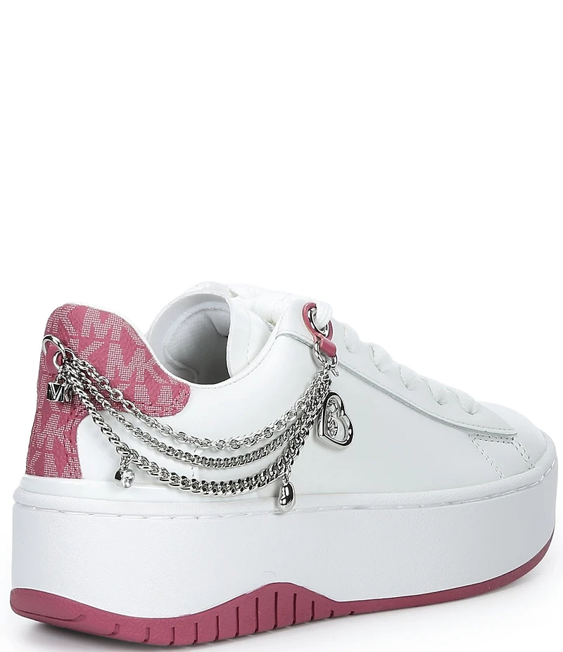 Michael Kors Dottie Leather Heart Chain Platform Sneakers