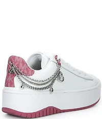 Michael Kors Dottie Leather Heart Chain Platform Sneakers
