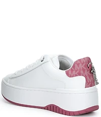 Michael Kors Dottie Leather Heart Chain Platform Sneakers