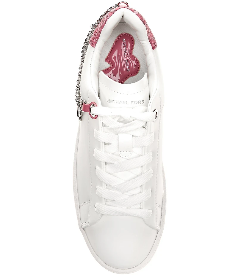 Michael Kors Dottie Leather Heart Chain Platform Sneakers