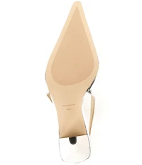 Michael Kors Electra Croco Embossed Metallic Leather High Heel Slingback Pumps