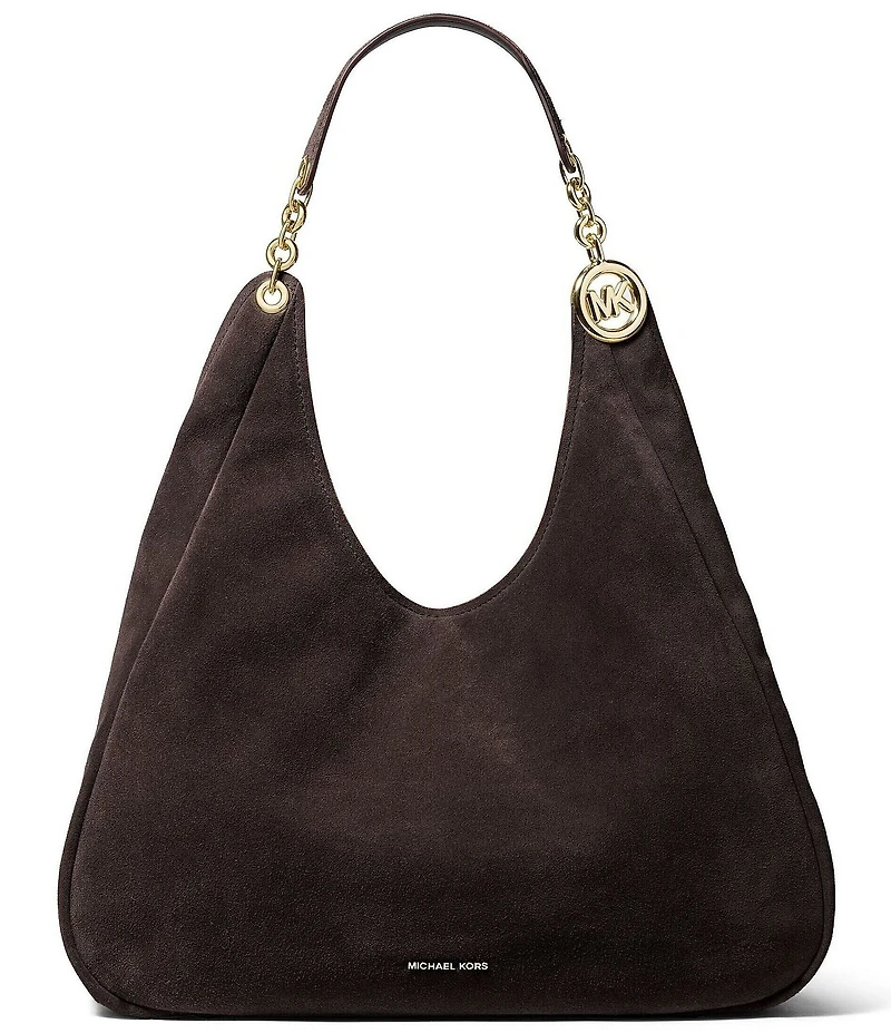 Michael Kors Ellie Large Triple Compartment Suede Shoulder Tote Bag
