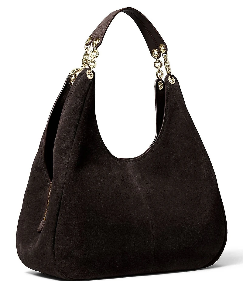 Michael Kors Ellie Large Triple Compartment Suede Shoulder Tote Bag