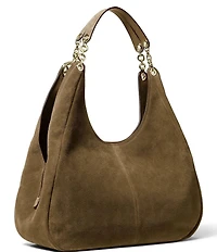 Michael Kors Ellie Large Triple Compartment Suede Shoulder Tote Bag