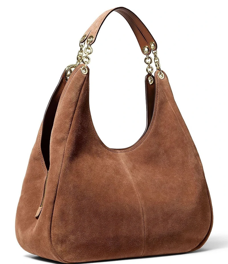 Michael Kors Ellie Large Triple Compartment Suede Shoulder Tote Bag