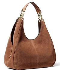 Michael Kors Ellie Large Triple Compartment Suede Shoulder Tote Bag