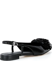 Michael Kors Elodie Floral Sequin and Leather Pointed Toe Slingback Flats