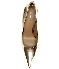 Michael Kors Elyse High Metallic Leather Pointed Toe Pumps