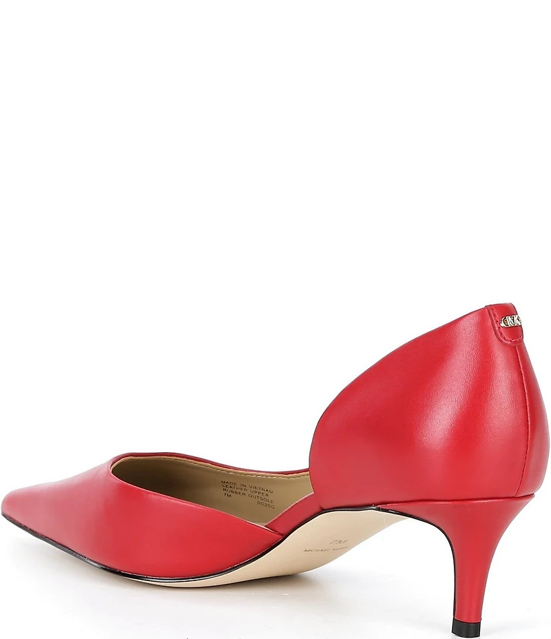 Michael Kors Elyse Leather d'Orsay Kitten Heel Pumps