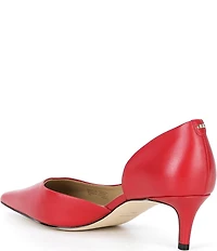 Michael Kors Elyse Leather d'Orsay Kitten Heel Pumps
