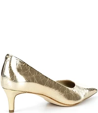 Michael Kors Elyse Metallic Crush Leather d'Orsay Kitten Heel Pumps