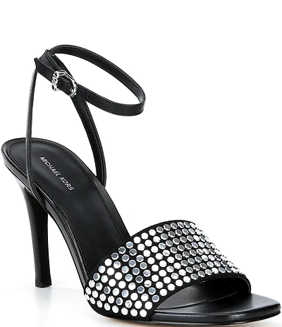 Michael Kors Elyse Nailhead Studded Ankle Strap Dress Sandals