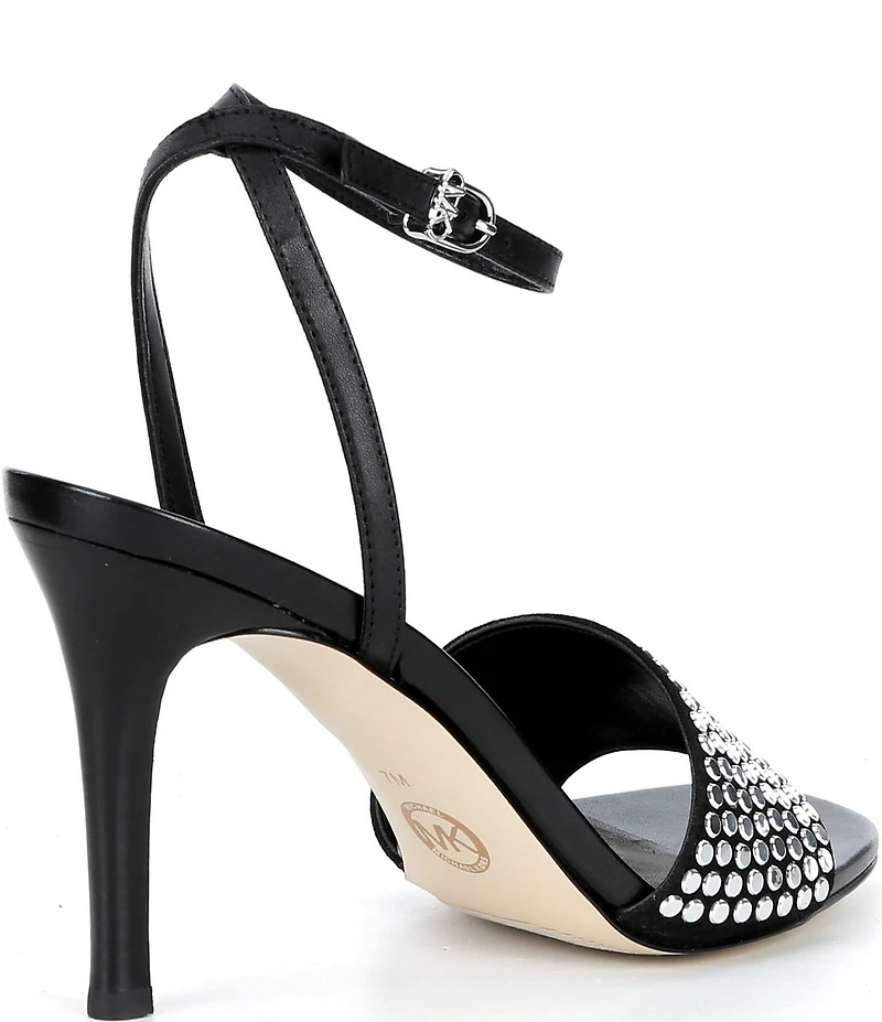 Michael Kors Elyse Nailhead Studded Ankle Strap Dress Sandals